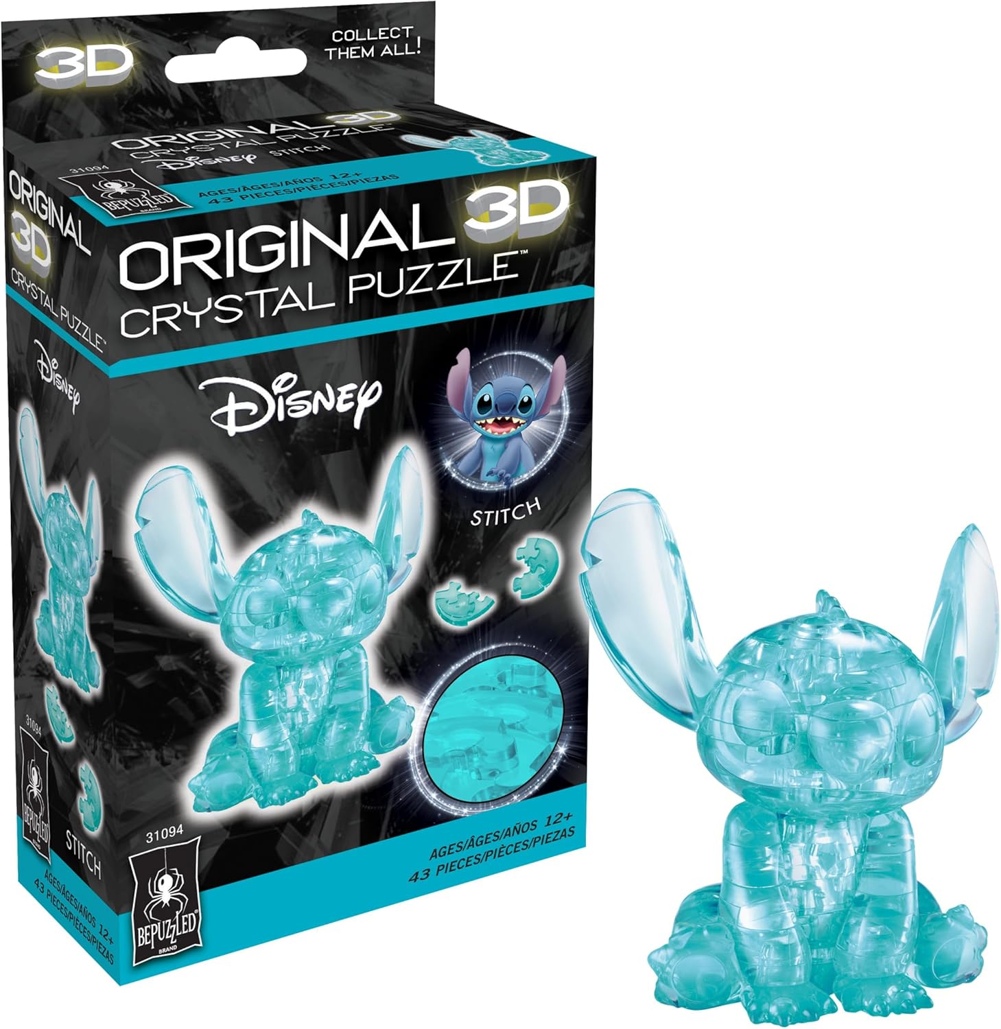 BePuzzled, Disney Stitch Original 3D Crystal Puzzle, Perfect for Puzzlers Ages 12 and Up, Challenging to Complete and Beautiful to Display, Collect Them All - Image 9
